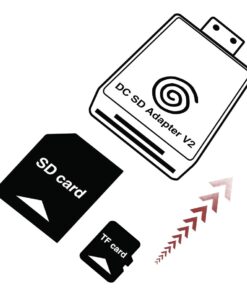 Adaptateur carte SD pour console de salon rétro, vue de trois quarts