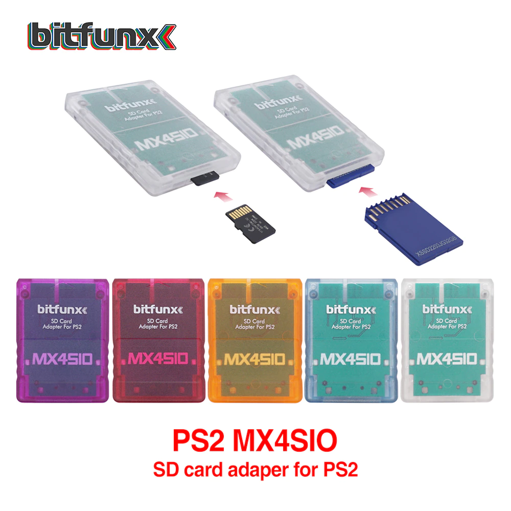 Adaptateur carte SD pour console PlayStation 2, huit couleurs Adaptateur carte SD pour console PlayStation 2, huit couleurs, vue principale