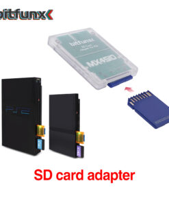 Adaptateur carte SD pour console PlayStation 2, huit couleurs, vue de trois quarts