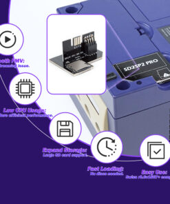 Adaptateur carte SD pour console, version à support, vue de trois quarts