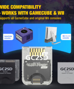 Adaptateur carte SD pour GameCube et Wii en microSD, vue de trois quarts