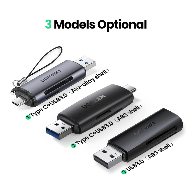 Adaptateur carte SD sur USB-A et USB-C, version SD 4.0 possible Adaptateur carte SD sur USB-A et USB-C, version SD 4.0 possible, vue de face