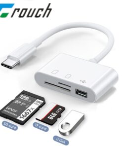 Adaptateur carte sd trois en un sur prise USB C, mode OTG, vue principale