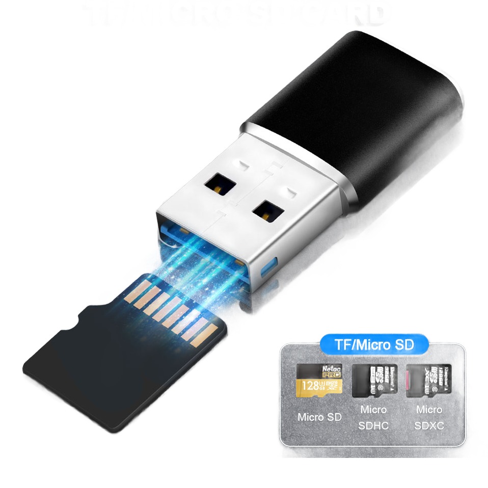 Adaptateur carte SD USB 3.0 en aluminium pour SD et micro SD Adaptateur carte SD USB 3.0 en aluminium pour SD et micro SD, detail