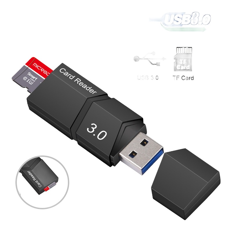 Adaptateur carte SD USB 3.0 pour microSD, format clé Adaptateur carte SD USB 3.0 pour microSD, format clé, vue principale