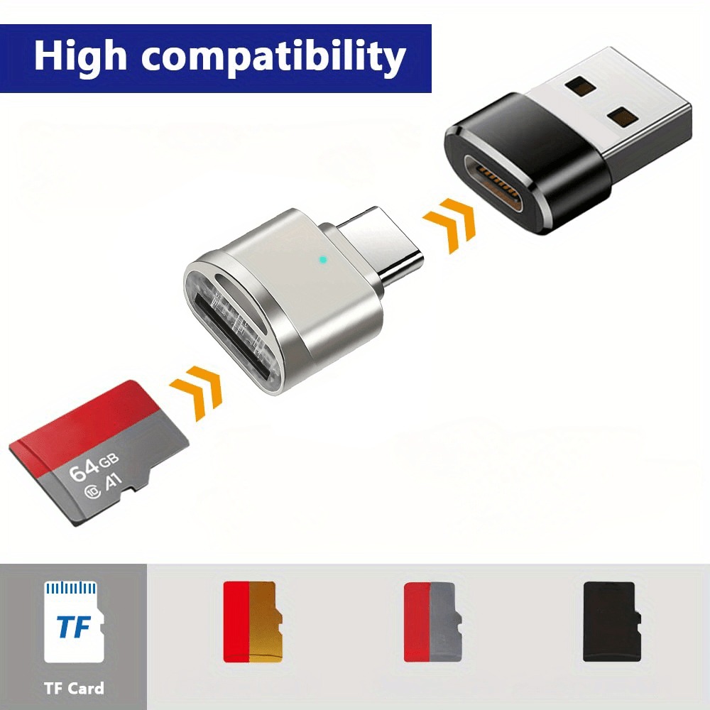 Adaptateur carte SD USB-C et USB-A, lot de deux Adaptateur carte SD USB-C et USB-A, lot de deux, vue de face