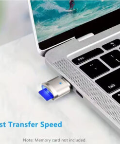 Adaptateur carte SD USB-C vers microSD, 15 grammes, vue de profil