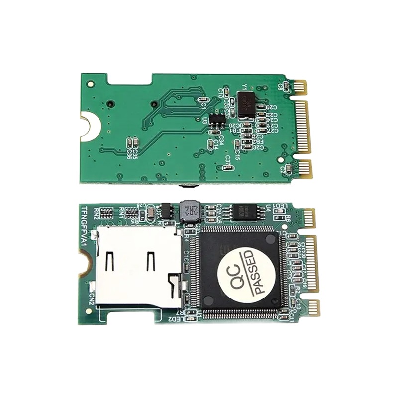 Adaptateur carte SD vers M.2, transforme une microSD en module Adaptateur carte SD vers M.2, transforme une microSD en module, vue de trois quarts
