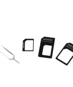 Adaptateur carte SIM 4 en 1 : nano, micro et standard, avec aiguille, vue de trois quarts