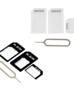 Adaptateur carte SIM 4 en 1 : nano, micro et standard, avec aiguille, vue de face
