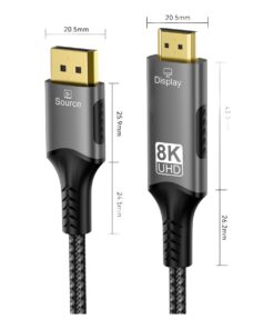 Adaptateur DisplayPort HDMI 2.1 en 8K à 60 Hz, vue de face