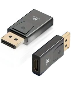 Adaptateur DisplayPort HDMI 4K, convertisseur mâle femelle, vue de trois quarts