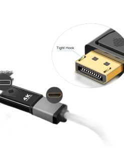 Adaptateur DisplayPort HDMI 4K male vers femelle compact, vue de face