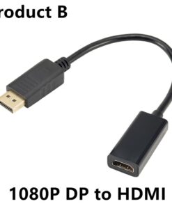 Adaptateur DisplayPort HDMI 4K pour ordinateur fixe, vue de trois quarts