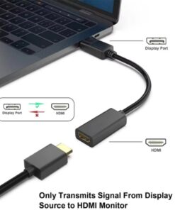 Adaptateur DisplayPort HDMI court, sortie femelle 4K, vue de trois quarts