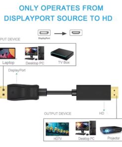 Adaptateur DisplayPort HDMI en câble de 1,8 mètre, vue de face