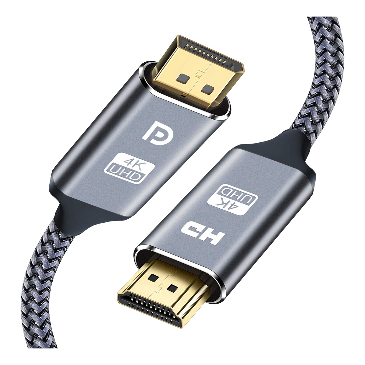 Adaptateur DisplayPort HDMI en cordon tressé 4K Adaptateur DisplayPort HDMI en cordon tressé 4K, vue principale