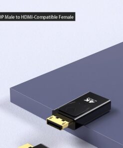 Adaptateur DisplayPort HDMI mâle vers femelle, 1080p ou 4K, vue de face