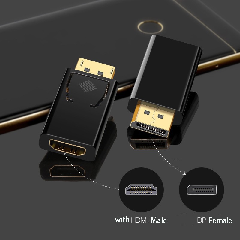 Adaptateur DisplayPort HDMI mâle vers femelle, 1080p ou 4K Adaptateur DisplayPort HDMI mâle vers femelle, 1080p ou 4K, detail