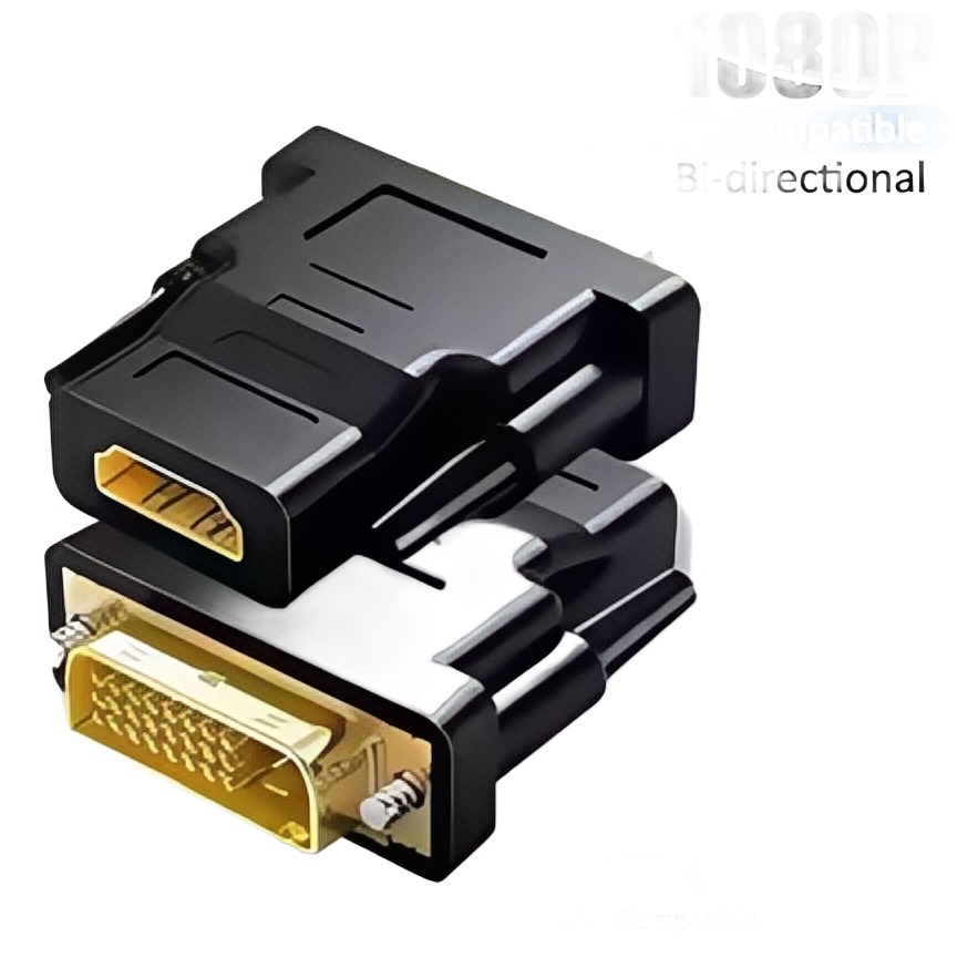 Adaptateur DVI HDMI bidirectionnel, DVI mâle vers HDMI femelle Adaptateur DVI HDMI bidirectionnel, DVI mâle vers HDMI femelle, vue principale