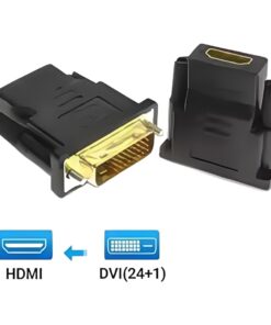 Adaptateur DVI HDMI bidirectionnel, DVI mâle vers HDMI femelle, vue de trois quarts