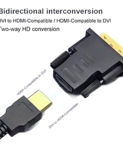 Adaptateur DVI HDMI bidirectionnel, DVI mâle vers HDMI femelle, vue de face
