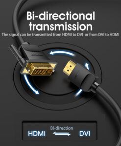 Adaptateur DVI HDMI bidirectionnel en câble 24 plus 1, vue arriere