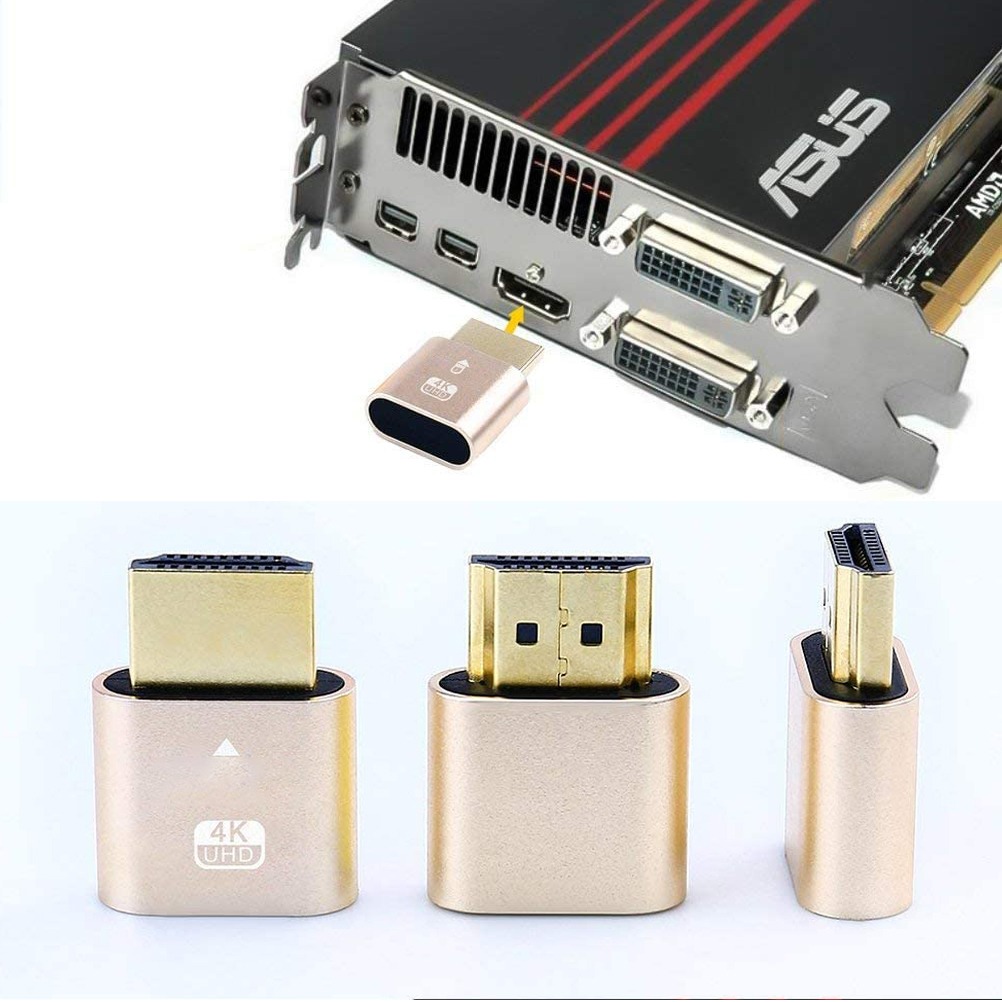 Adaptateur DVI HDMI : émulateur d’affichage virtuel 4K Adaptateur DVI HDMI : émulateur d'affichage virtuel 4K, vue de profil