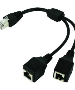 Adaptateur ethernet : séparateur RJ45 un vers deux, mâle vers femelle, vue principale