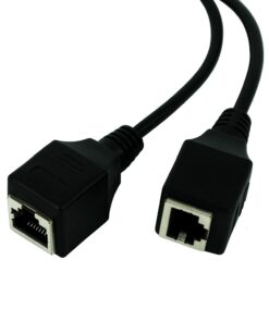 Adaptateur ethernet : séparateur RJ45 un vers deux, mâle vers femelle, vue de face