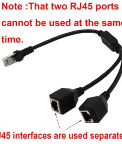 Adaptateur ethernet : séparateur RJ45 un vers deux, mâle vers femelle, vue arriere