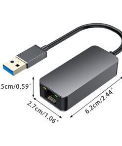 Adaptateur Ethernet USB 2,5 Gbit en USB-C, USB 3.0 ou 2 en 1, vue arriere