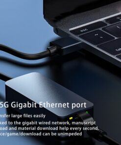 Adaptateur Ethernet USB 2,5 Gbit en USB-C, USB 3.0 ou 2 en 1, vue de profil
