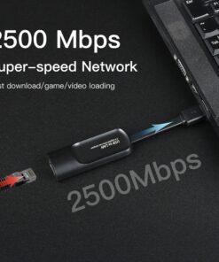 Adaptateur Ethernet USB 2,5 Gbit pour USB-C et USB 3.0, vue de profil