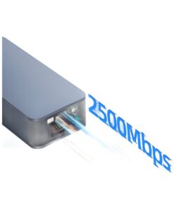 Adaptateur ethernet USB 2,5 Gbit/s, deux prises au choix, vue de trois quarts