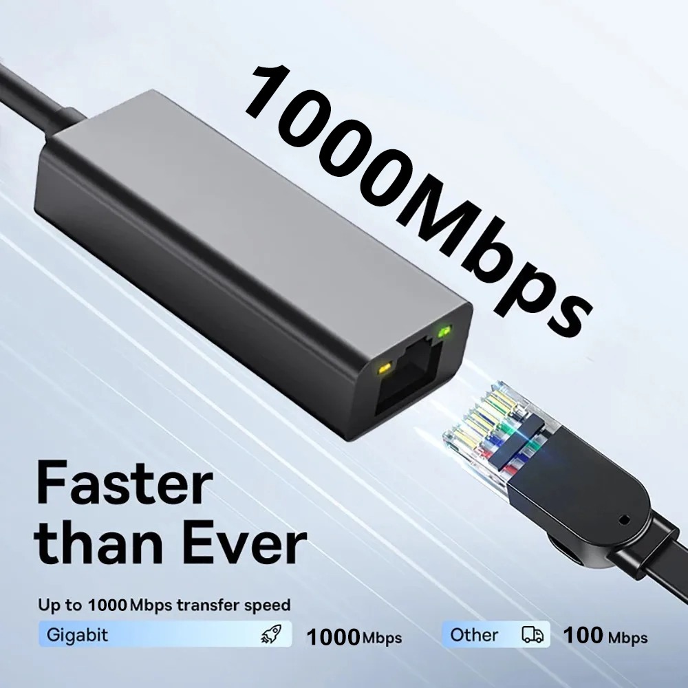 Adaptateur Ethernet USB 3.0 gigabit avec prise RJ45 Adaptateur Ethernet USB 3.0 gigabit avec prise RJ45, vue de trois quarts