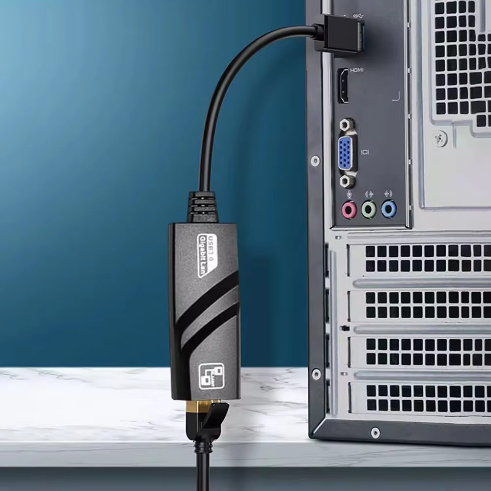 Adaptateur ethernet USB 3.0 gigabit, voyants de liaison Adaptateur ethernet USB 3.0 gigabit, voyants de liaison, vue principale