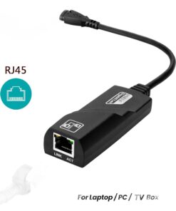 Adaptateur ethernet USB 3.0 gigabit, voyants de liaison, vue de trois quarts