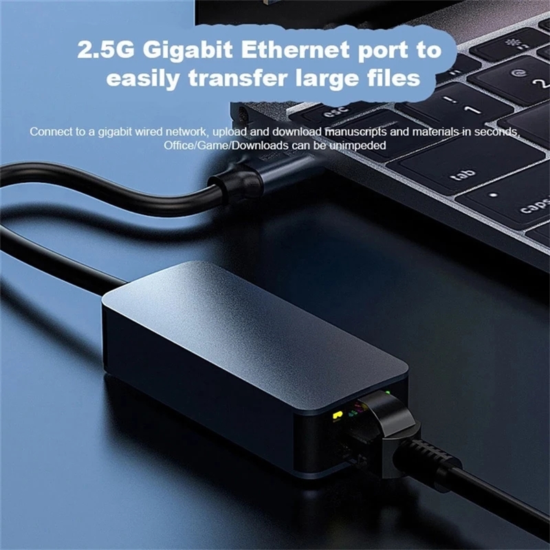 Adaptateur ethernet USB à 2,5 Gbit/s en USB 3.0 Adaptateur ethernet USB à 2,5 Gbit/s en USB 3.0, vue de face