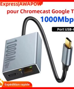 Adaptateur ethernet USB, adaptateur ethernet USB-C pour boîtier, vue principale