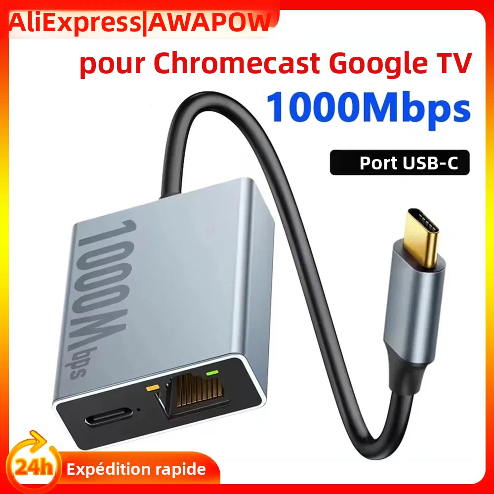 Adaptateur ethernet USB, adaptateur ethernet USB-C pour boîtier Adaptateur ethernet USB, adaptateur ethernet USB-C pour boîtier, vue principale