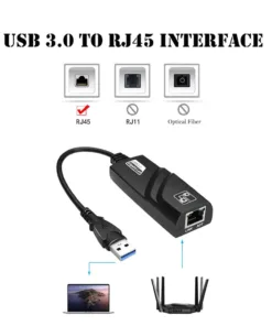 Adaptateur ethernet USB, adaptateur ethernet USB, trois versions, vue arriere