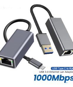 Adaptateur Ethernet USB-C compact pour ordinateur portable, vue principale