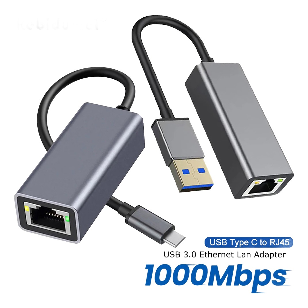 Adaptateur Ethernet USB-C compact pour ordinateur portable Adaptateur Ethernet USB-C compact pour ordinateur portable, vue principale