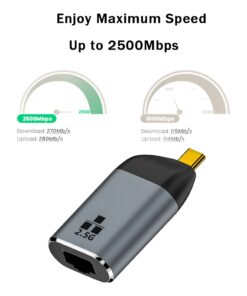 Adaptateur Ethernet USB-C en 100, 1000 ou 2500 Mbit par seconde, detail