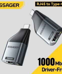Adaptateur Ethernet USB-C vers RJ45 gigabit, format court, vue principale