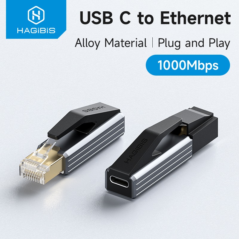 Adaptateur ethernet USB-C vers RJ45, gigabit sans pilote Adaptateur ethernet USB-C vers RJ45, gigabit sans pilote, vue principale