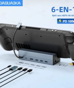 Adaptateur ethernet USB en station 6 en 1 pour console, vue principale