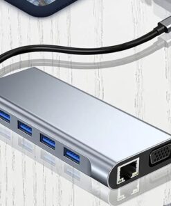 Adaptateur ethernet usb, hub USB C vers , RJ45, USB 3.0 et Lecteur, vue principale