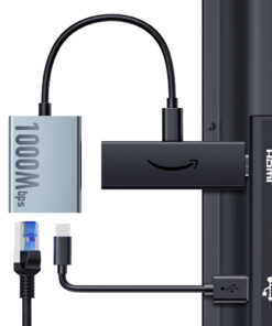 Adaptateur ethernet USB pour clé de télévision, vue de trois quarts